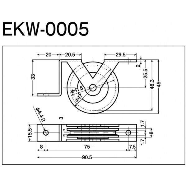 公団・公社用戸車 47mm EKW-0005 1