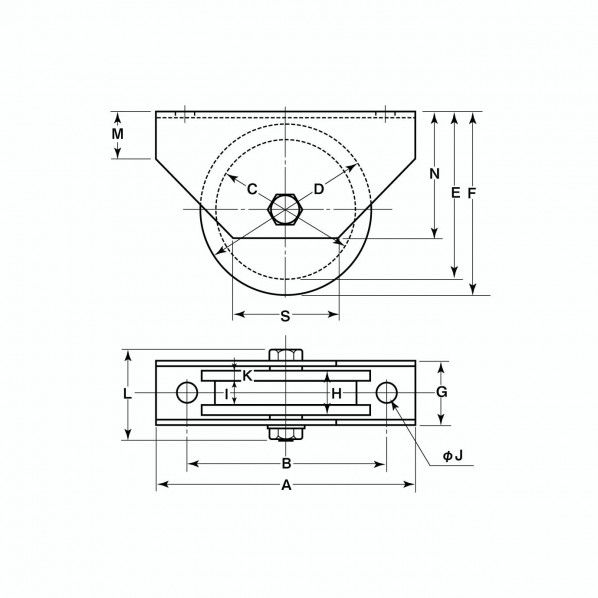 鉄重量戸車 H型
