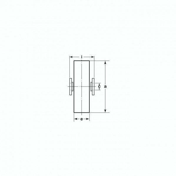ステンレス重量戸車 平型 車のみ 75mm JBP-1102 1個