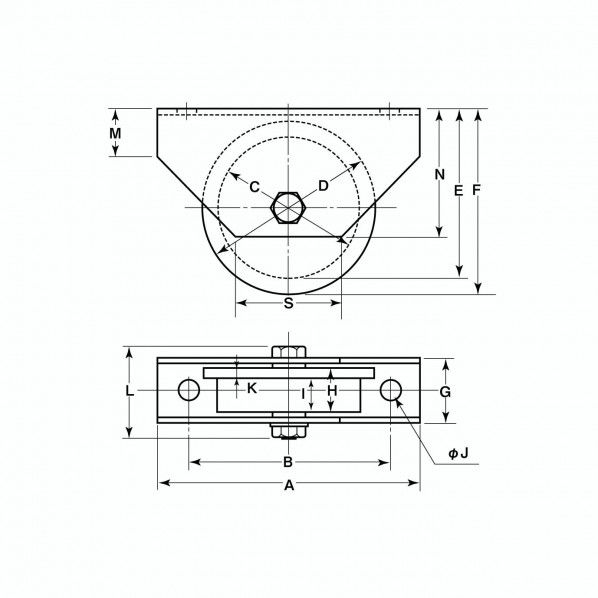 ステンレス重量戸車ワイドタイプ 250 トロ JBSW2507 1ヶ