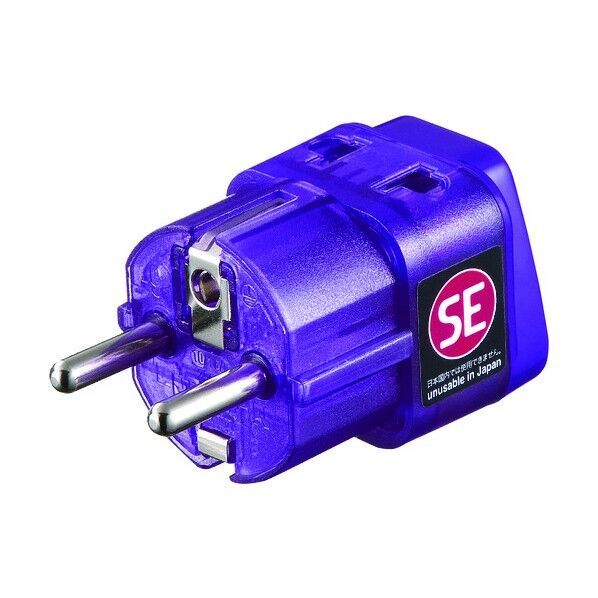 海外電源変換アダプタエレプラグW-SE(ドイツ・フランス) TR-AD13 1点