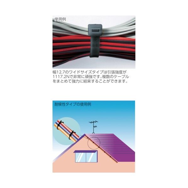 トラスコ ケーブルタイ幅２．５ｍｍＸ１００ｍｍ最大結束Φ２２耐候性 201 x 114 x 17 mm TRCV-100W(CV100W)(100ホﾟンイリ) 100本