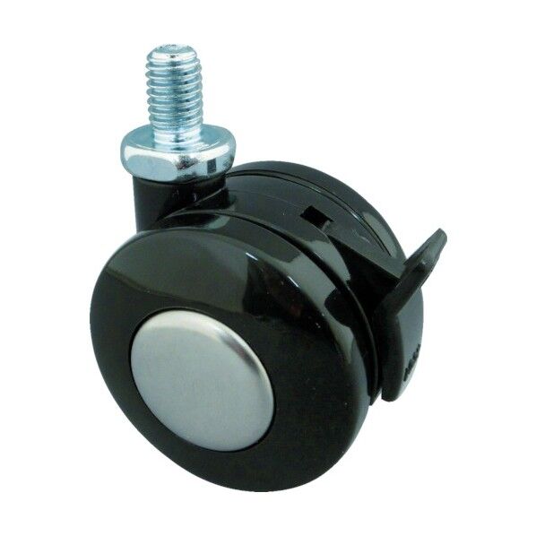 ねじ込み式双輪キャスター(ナイロン車) 自在ストッパー付