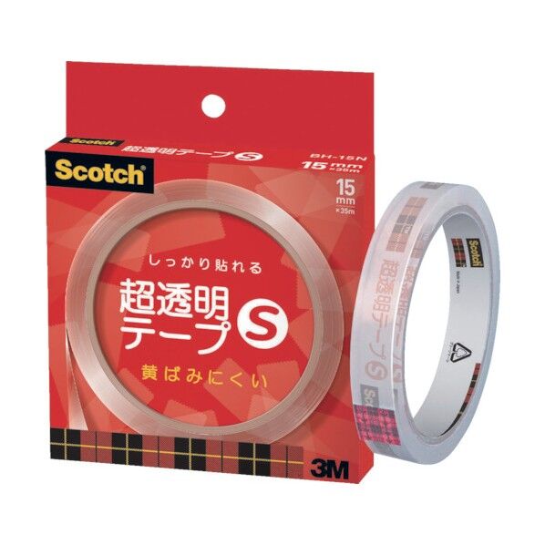 スコッチ超透明テープS 個箱入15mm幅 BH-15N 1個