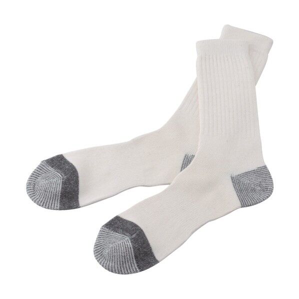 軍足先丸5足組アイボリーブラック