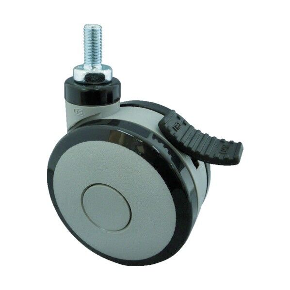 ねじ込み式双輪キャスター(エラストマー車) 自在ダブルストッパー付