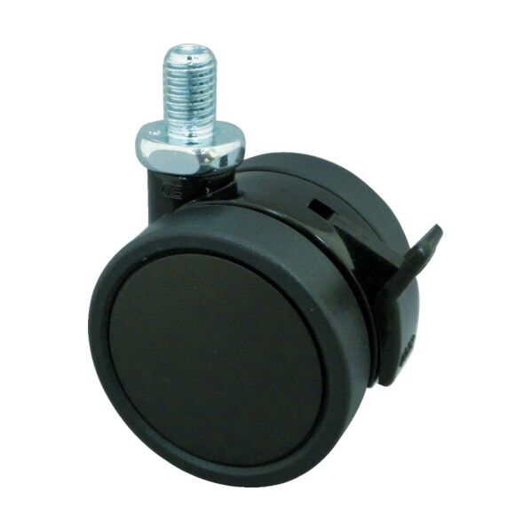 ねじ込み式双輪キャスター(エラストマー車) 自在ストッパー付