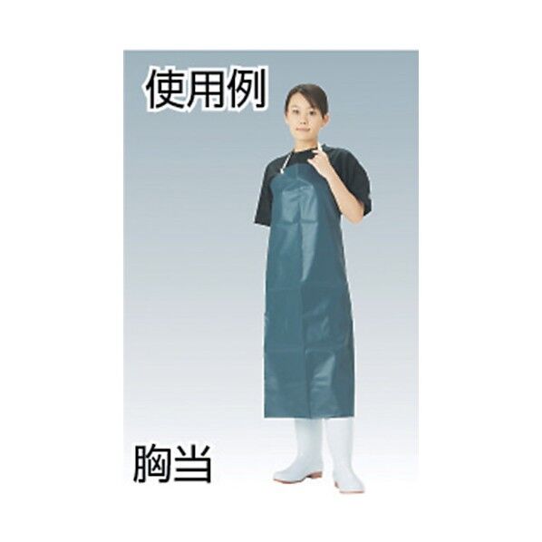 トラスコ 抗菌ビニロン前掛胸当ネイビー 244 x 168 x 32 mm TVL-MK-B (コン) 1点
