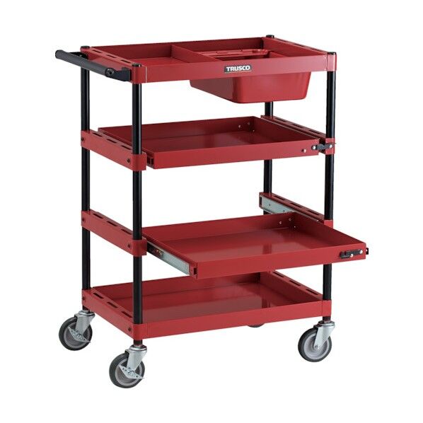 ツールワゴンベスト (エコノミータイプ) スライド棚板・パーツボックス付タイプ