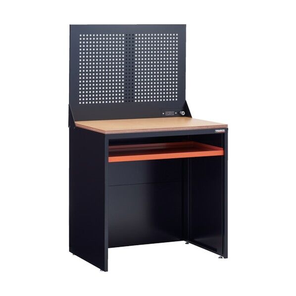 トラスコ(TRUSCO) TWB型オープン台 900X650XH920 コンセント パンチングパネル付 黒 TWB-900CP 1点...