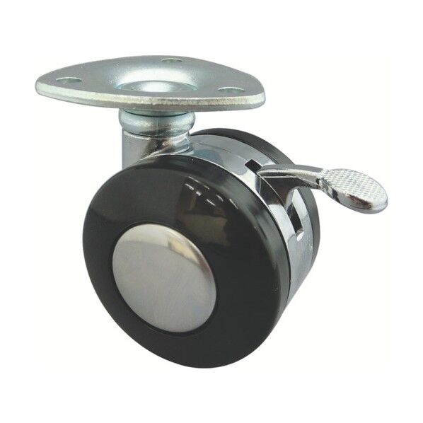 プレート式双輪キャスター(ナイロン車) 自在ストッパー付