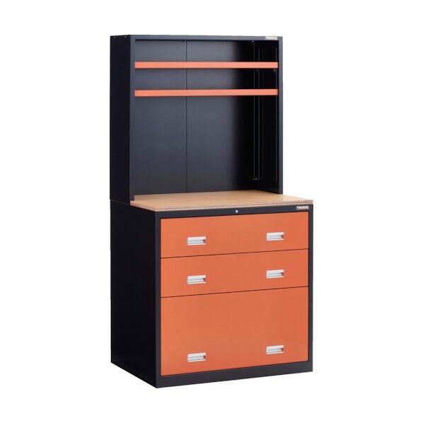 トラスコ(TRUSCO) TWK型キャビネット 900X650XH1800 3段 上棚付 Sレール 黒 TWK-903S-UT2 1点...