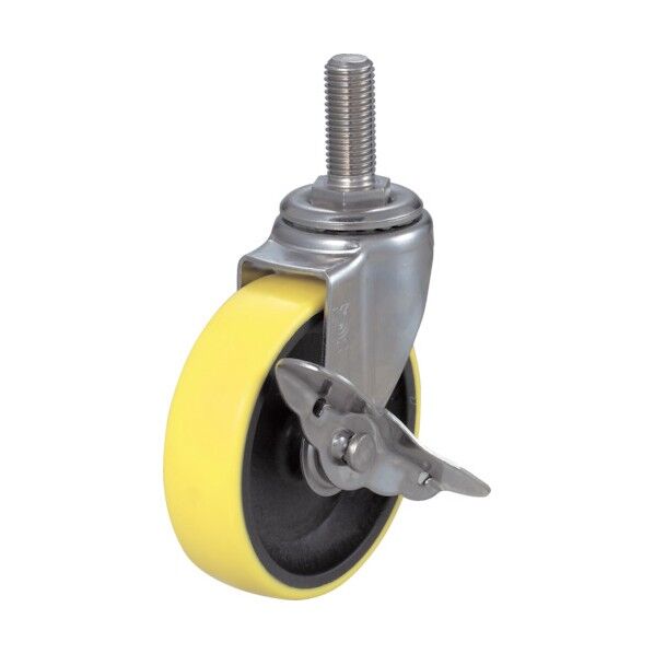 ねじ込み帯電防止ウレタンキャスタースチール金具自在S付Φ100 TYST-100NUES 1点