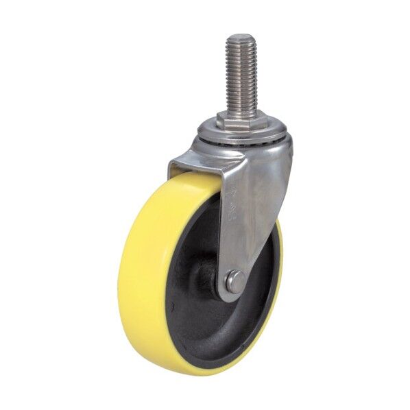 ねじ込み帯電防止ウレタンキャスタースチール金具自在Φ100 TYST-100NUE 1点