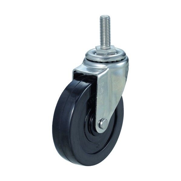 ねじ込み導電性ゴムキャスターステンレス金具自在Φ100 TYSST-100RHE 1点