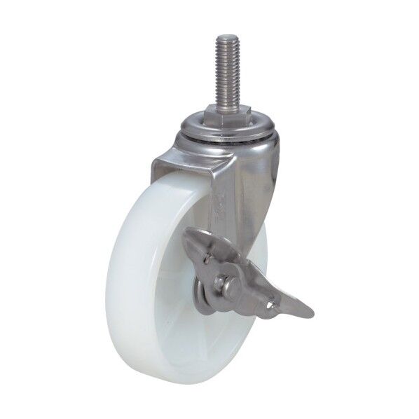 ねじ込み式キャスターステンレス金具自在ストッパー付Φ100 164 x 100 x 74 mm TYSST-100NS 1点