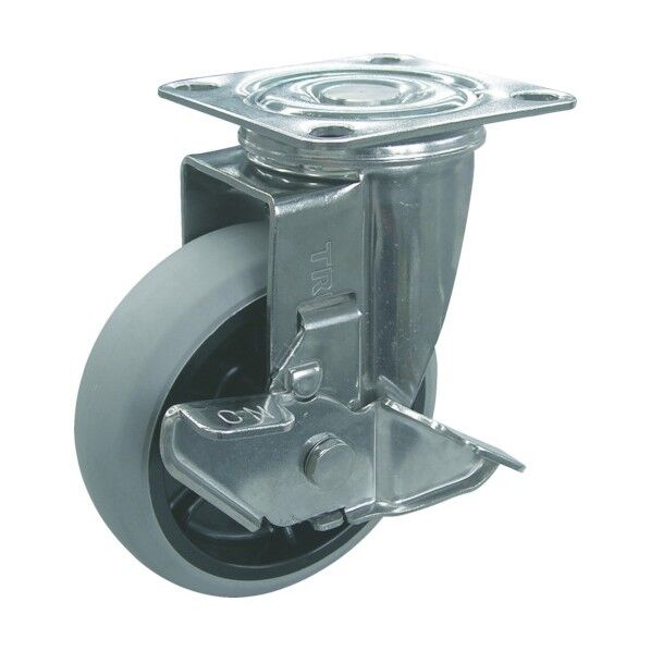 ナイロンホイールウレタン車 ステンレス金具 自在ストッパー付