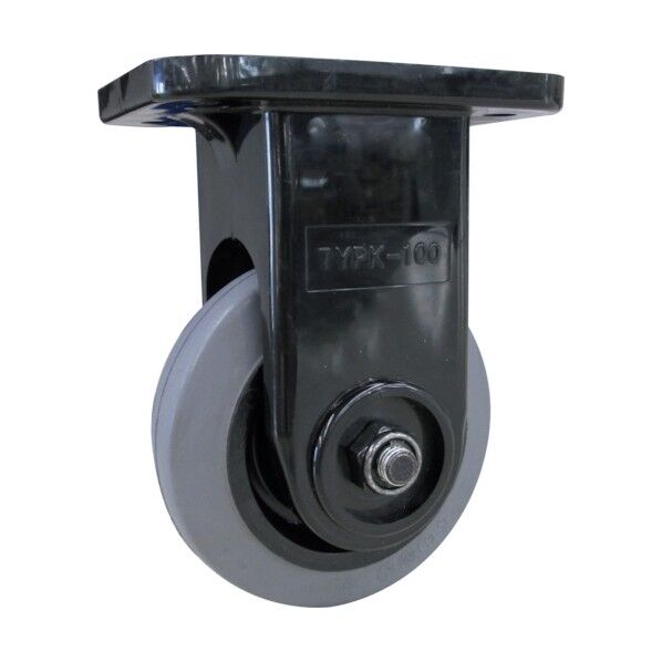 省音キャスター(ナイロンホイールゴム車) グレーゴム(タイヤ痕レスタイプ) 固定