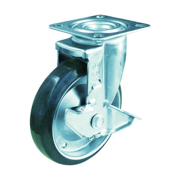 TYSシリーズ 自在ストッパー付 プレス製ゴム車