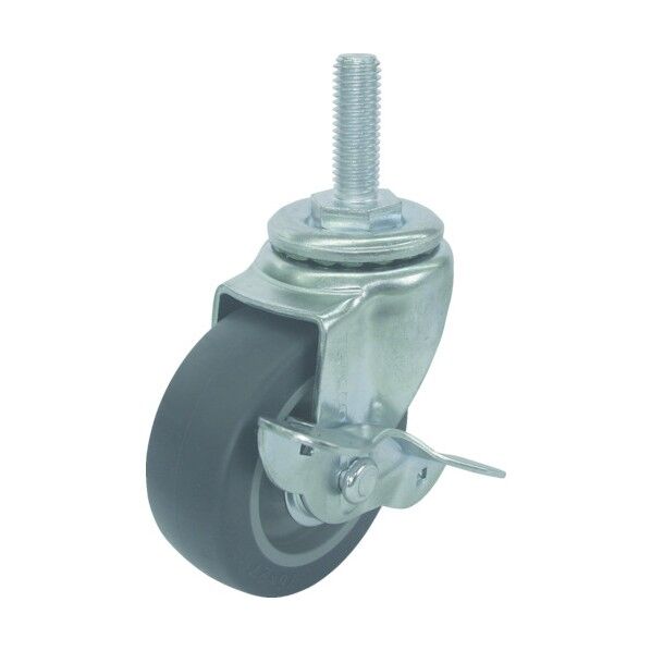ねじ込み式キャスター(エラストマー車) 自在ストッパー付