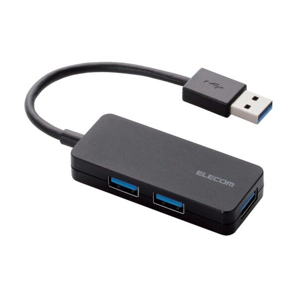 3ポートUSB3.0ハブ ケーブル固定タイプ バスパワー