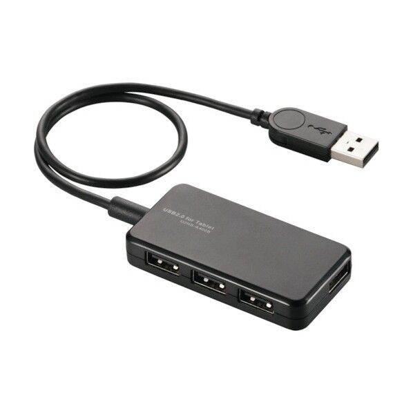 4ポートUSB2.0ハブ バスパワー タブレット向け
