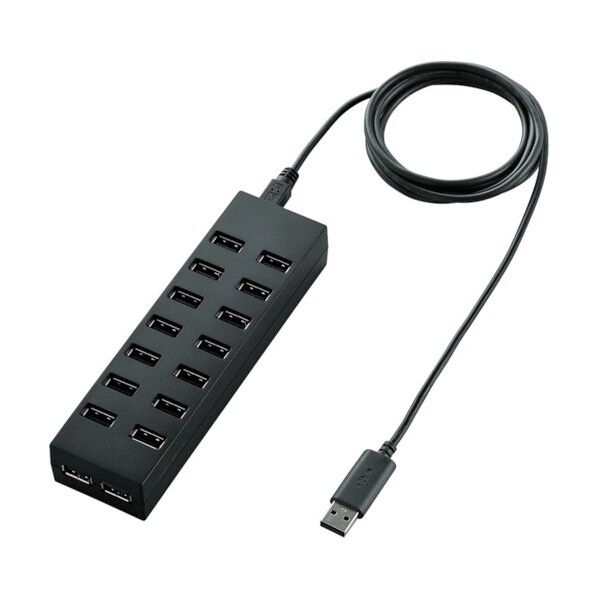セルフパワー専用ＵＳＢ２．０ハブ１６ポートブラック