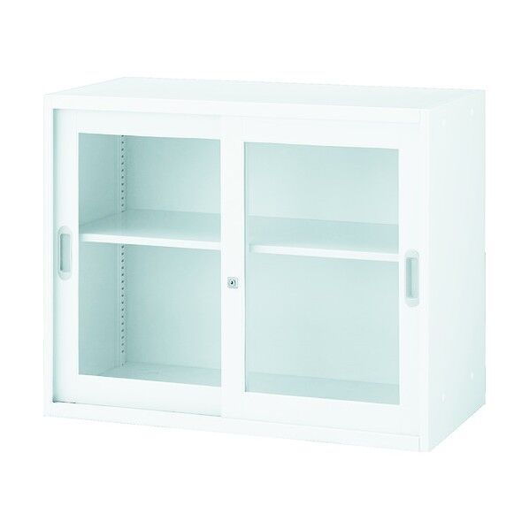 U型壁面書庫(枠付ガラス引違い)