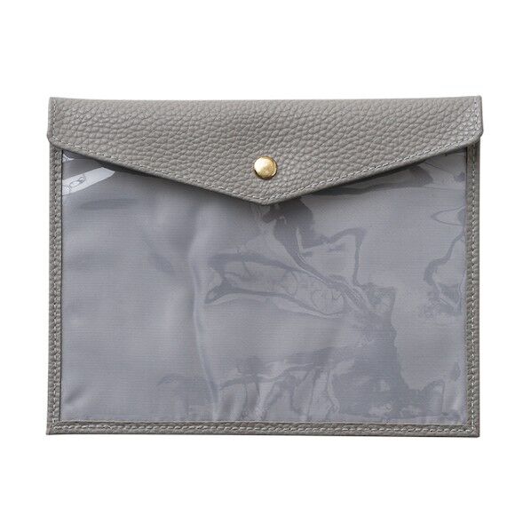 モチハコビ リサイクルフェイクレザー エンベロープミニ グレー UTL048   1個