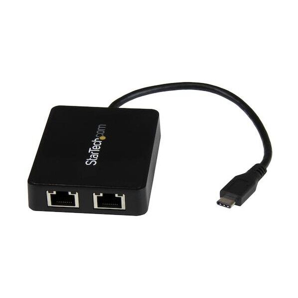LANアダプター/USB-C/2x RJ45/10/100/1000Mbps/1x USB-Aポート US1GC301AU2R 1個
