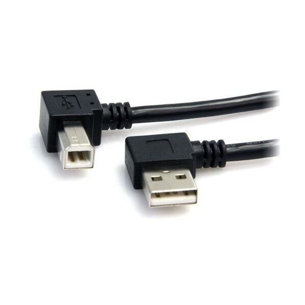 STARTEC.COM社 USB 2.0ケーブル/91cm/Type-A - Type-B/L型右向コネクタ/480Mbps/オス-オス/ブラック USB2HAB2RA3 1本...