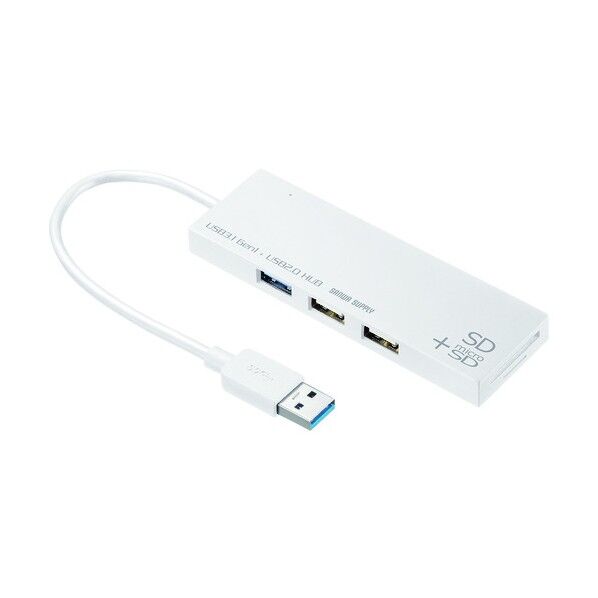 USB3.1+2.0コンボハブ カードリーダー付き USB-3HC316W 1点
