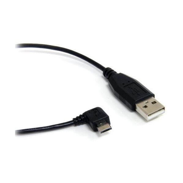 USB 2.0ケーブル/1.8m/Type‐A - L型右向Micro-B/オス-オス/ブラック/マイクロB UUSBHAUB6RA   1本