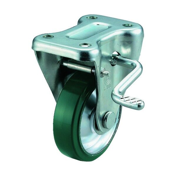 プレート式キャスター Jシリーズ (プレス製ウレタン車) 固定ストッパー付