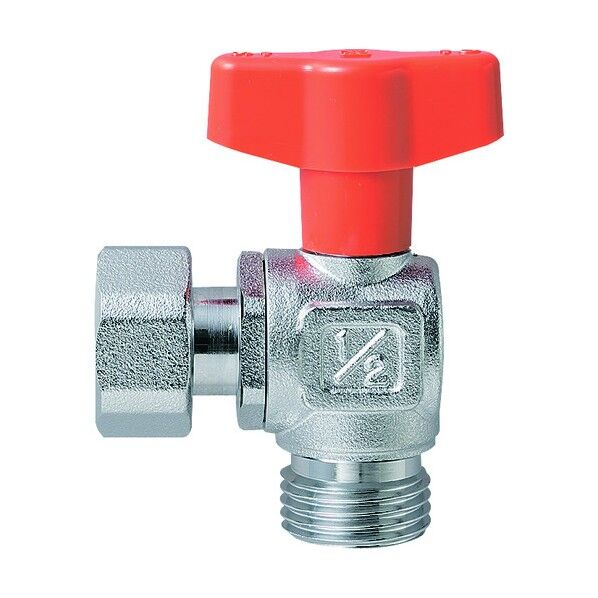 ナット付アングルボールバルブ