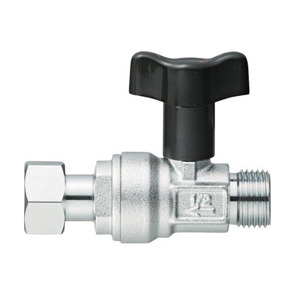 ナット付逆止付ボールバルブ シルバー・ブラック 2.8 x 8.65 x 6.5 cm V6620BV-13 1個