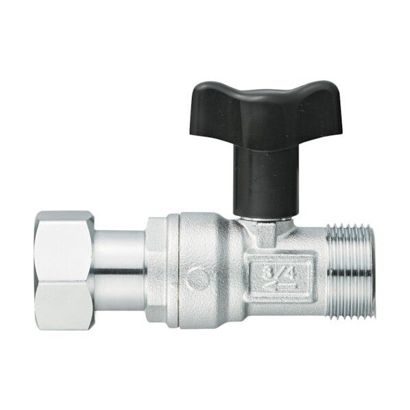 ナット付逆止付ボールバルブ シルバー･ブラック 3 x 9.1 x 6.6 cm V6620BV-20 1個