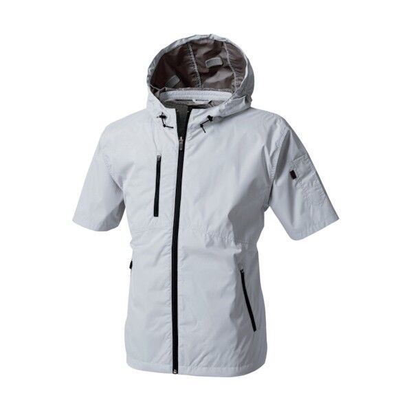 快適ウェア 半袖フードジャケット L シルバーグレー V8308-L-39 1点