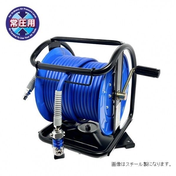 常圧ドラム C型ドラム 回転台付 ステンレス製 オートロック・スウィングダスターソケット ブルー 30m SNDALBG-730TC-S 1台