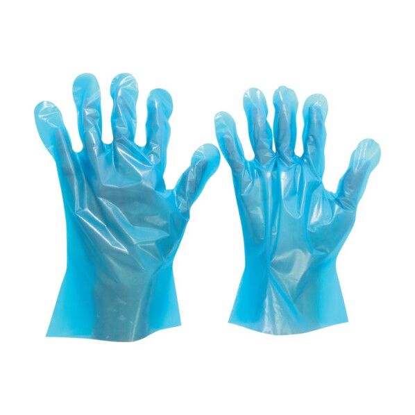 ポリエチレン使い捨て手袋外エンボス青M(200枚入)