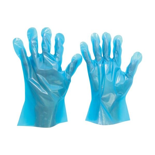 ポリエチレン使い捨て手袋外エンボス青S(200枚入)