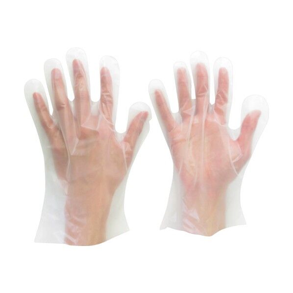 ポリエチレン使い捨て手袋外エンボスクリアL(200枚入) VERTE-580-L 200枚