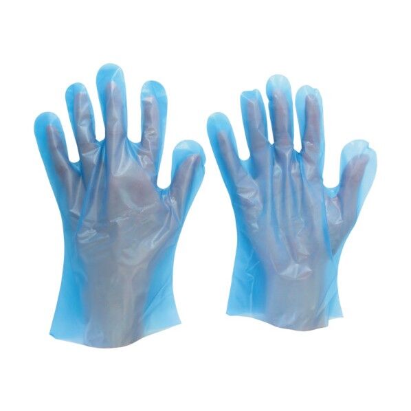 ポリエチレン使い捨て手袋外エンボス青L(200枚入)