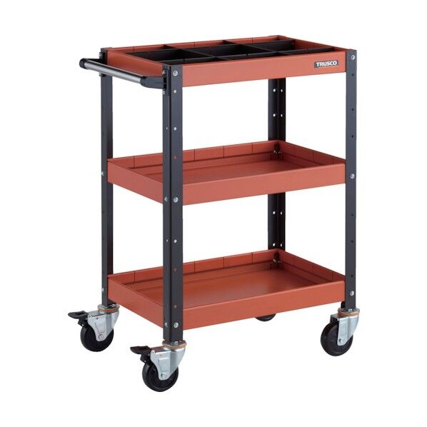 バーディワゴン 600X400XH880 深3段 1段仕切板付 オレンジ/ブラック BDW-963F3S1-ORBK 1点