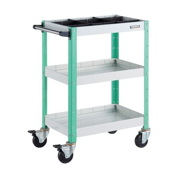 バーディワゴン 600X400XH880 深3段 1段仕切板付 ホワイト/ヤンググリーン BDW-963F3S1-WYG 1点