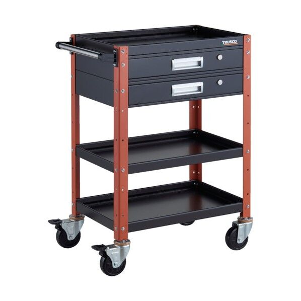 バーディワゴン 600X400 引出2段付 ブラック/オレンジ BDW-963V2-BKOR 1点
