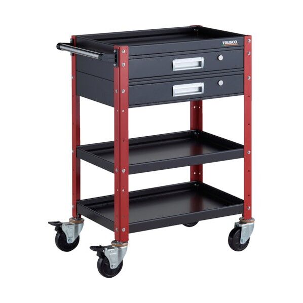 バーディワゴン 600X400 引出2段付 ブラック/レッド BDW-963V2-BKR 1点