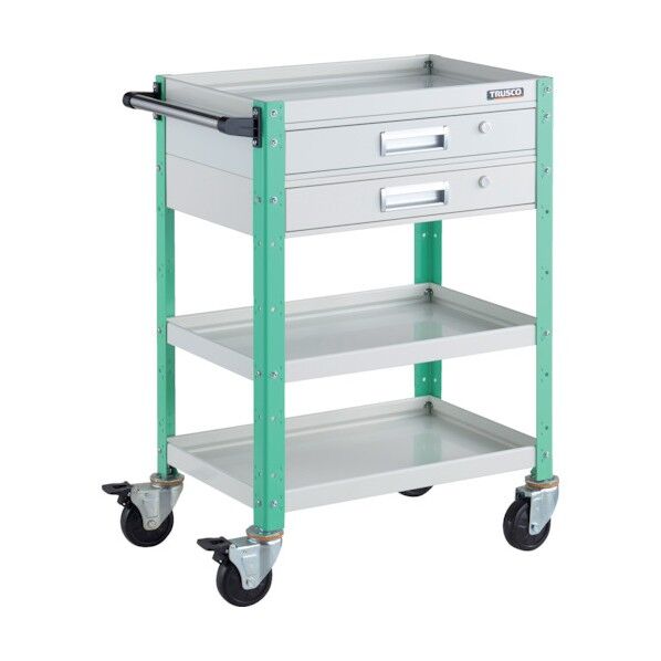 バーディワゴン 600X400 引出2段付 ホワイト/ヤンググリーン BDW-963V2-WYG 1点