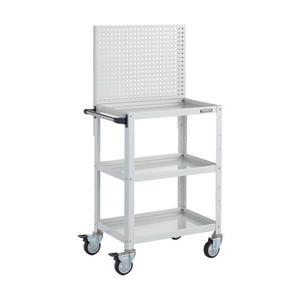 バーディワゴン 上部パンチングパネル付 600X400X1330 ウレタン車輪 ホワイト BDW-P963U-W 1点