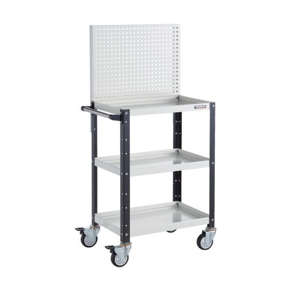 バーディワゴン 上部パンチングパネル付 600X400X1330 ウレタン車輪 ホワイト/ブラック BDW-P963U-WBK 1点